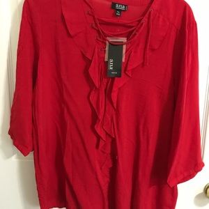 A.N.A Bright Red Blouse